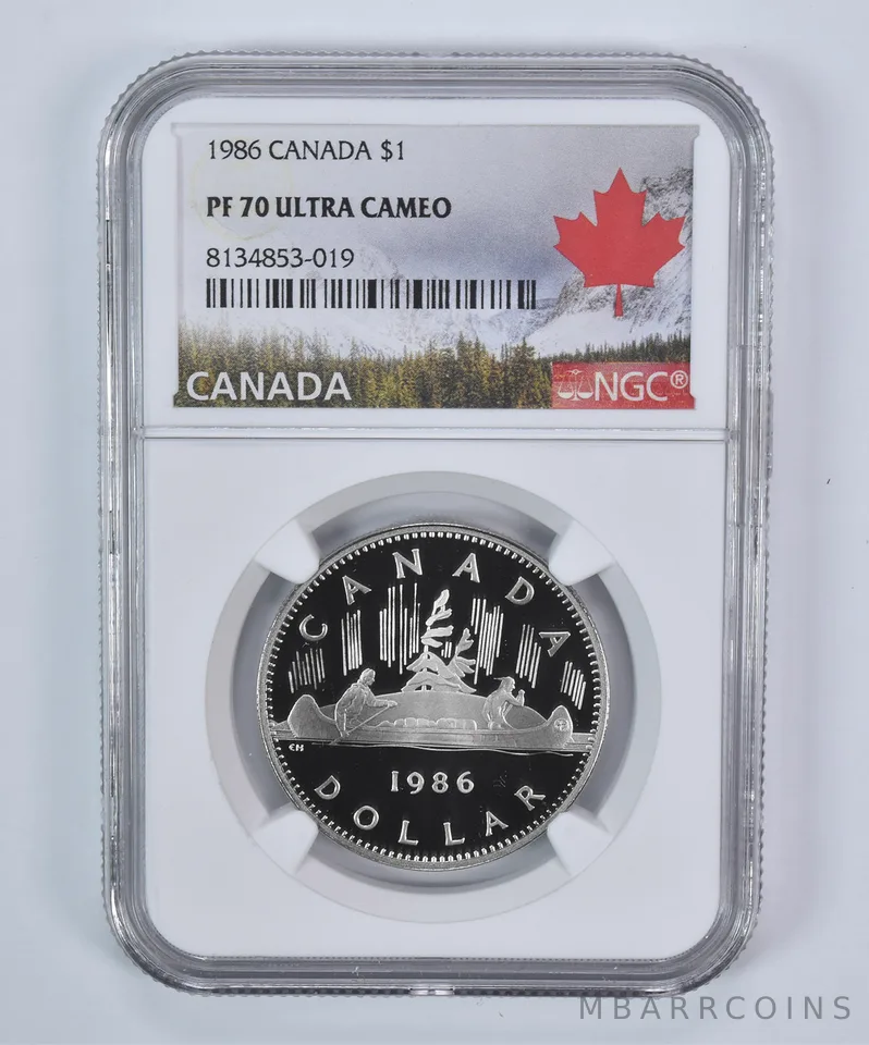 1986 Canada Dollar PF70 UCAM NGC Canada Label