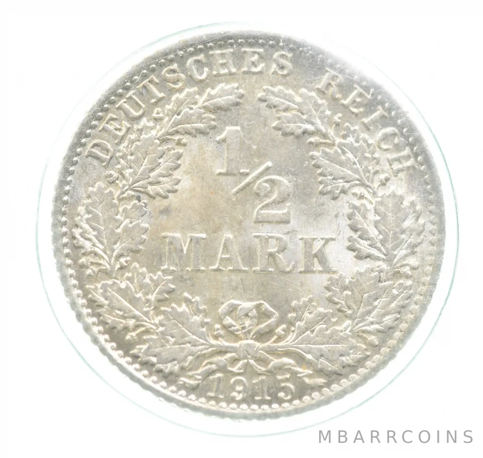 1915 D Germany Half Mark Gem Unc *0160