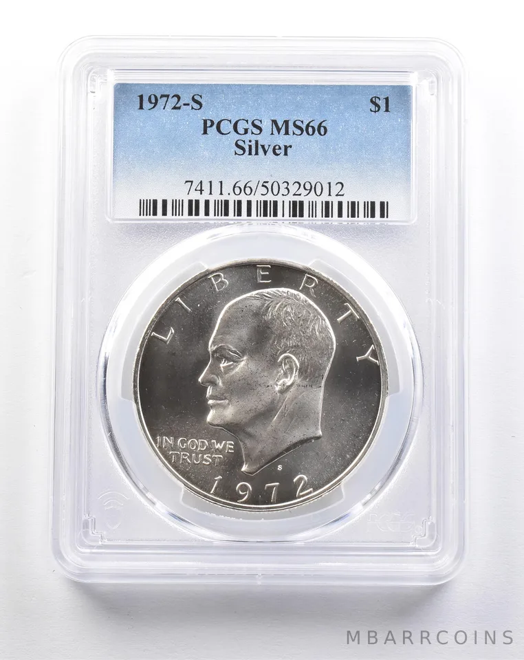 1972-S Eisenhower Dollar Silver Peg Leg MS66 PCGS *5307