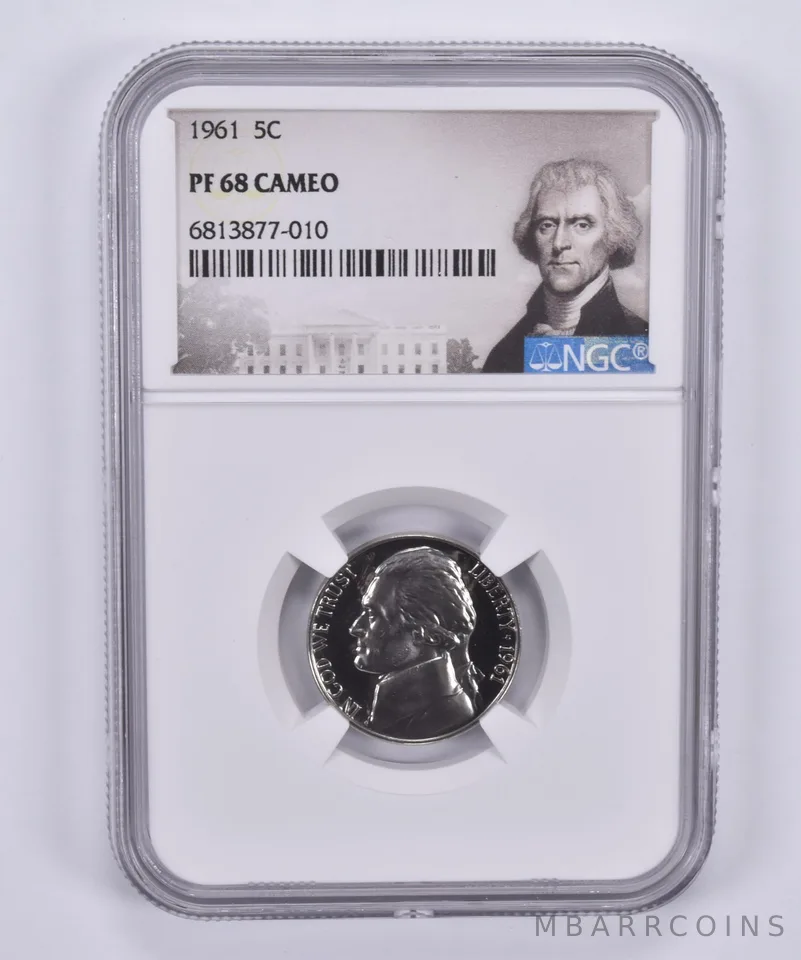 1961 Jefferson Nickel 5c PF68 Cam NGC Special Label