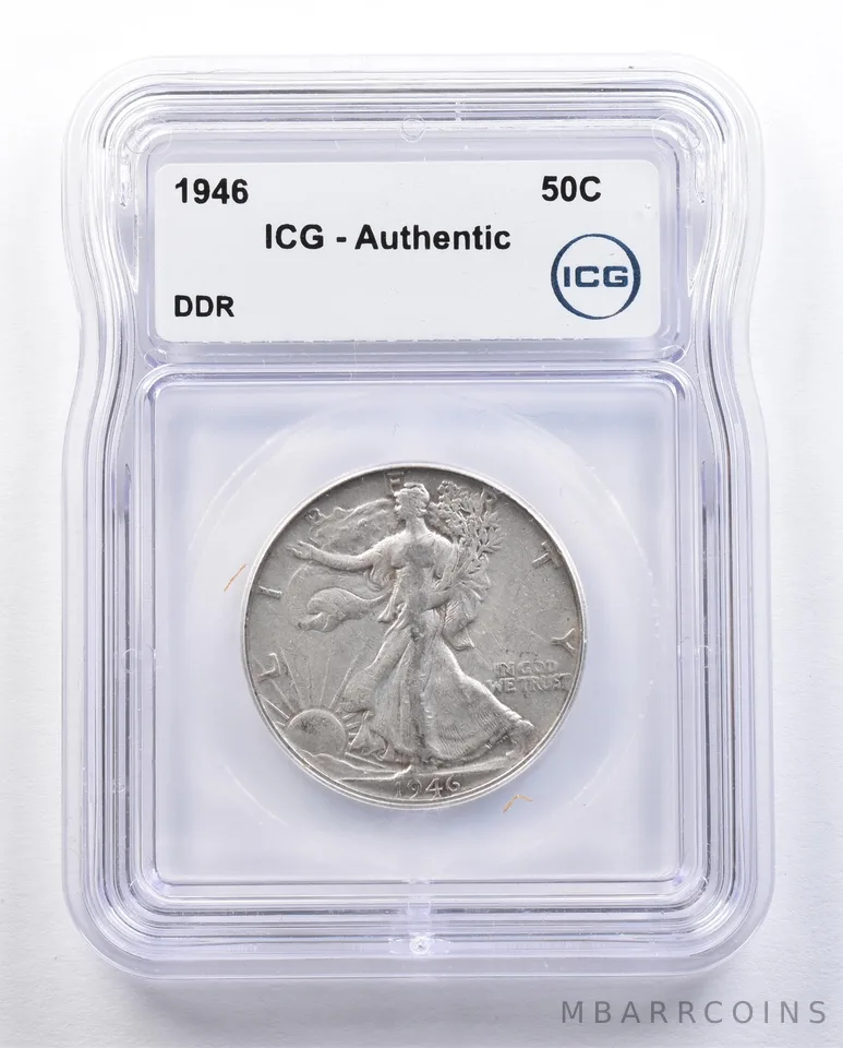 1946 Walking Liberty Half Dollar DDR Authentic ICG *1661