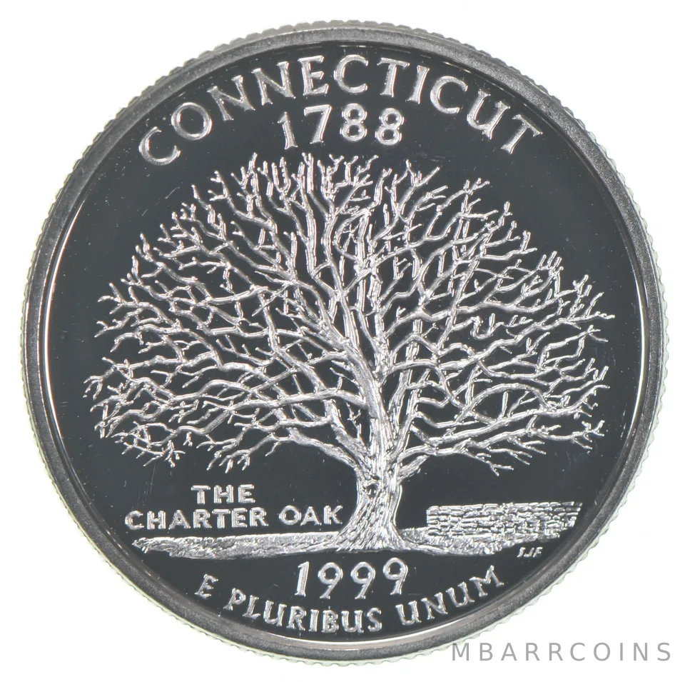 1999-S Washington State Quarter 90% Silver Proof Connecticut