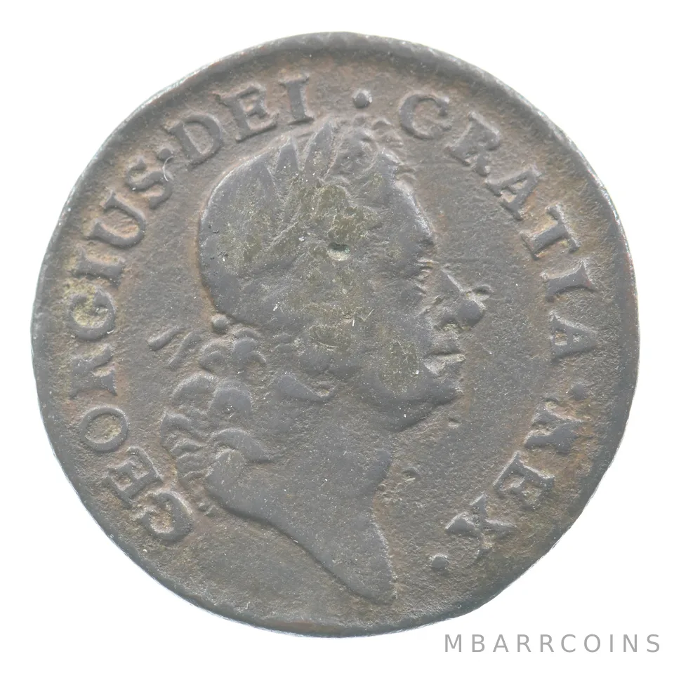 1723 Ireland Farthing Dei Gratia Rex Hibernia Colonial *5887