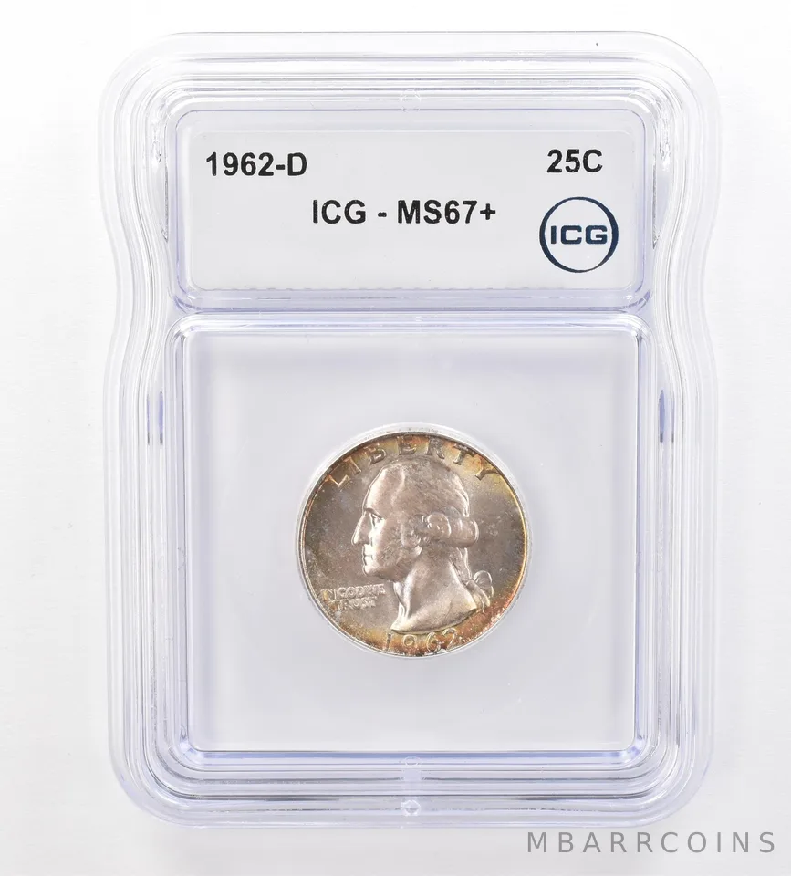 1962-D Washington Quarter MS67+ ICG Beautiful Tone *7613
