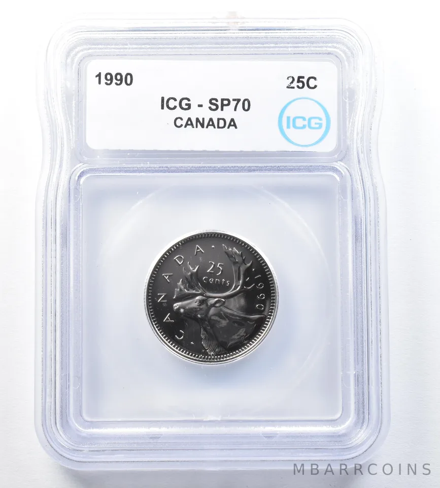 1990 Canada 25 Cents SP70 ICG *8874