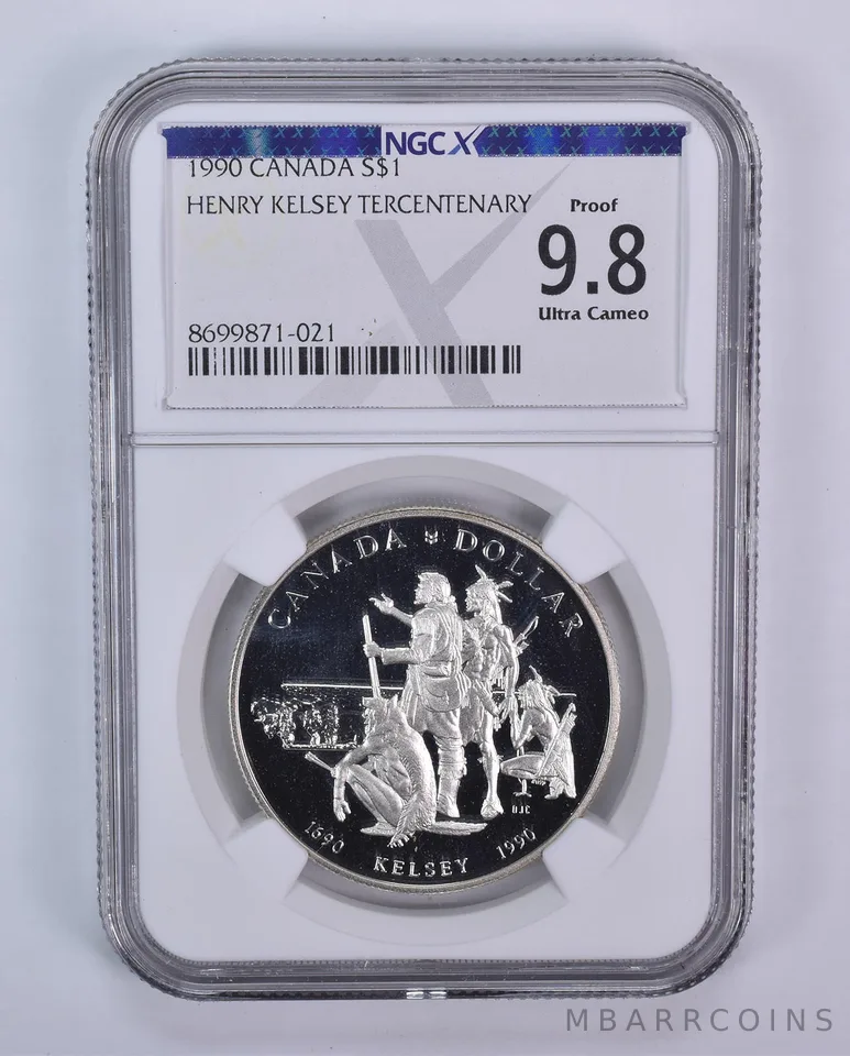 1990 Canada 1 Dollar Silver Henry Kelsey Proof 9.8 UCAM NGC X NGCX