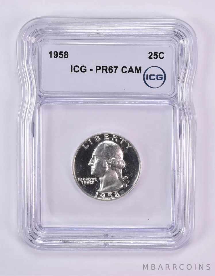 1958 Washington Quarter PR67 CAM ICG