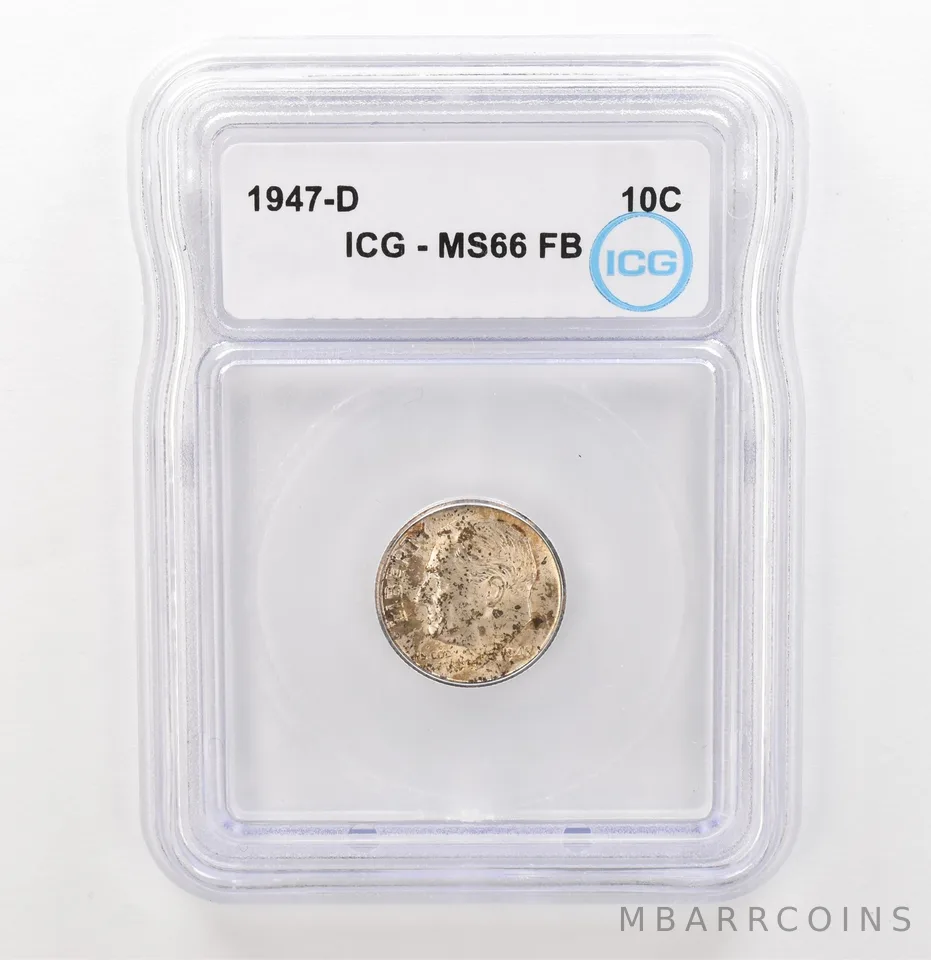 1947-D Roosevelt Dime MS66 FB ICG Beautiful Tone a3924