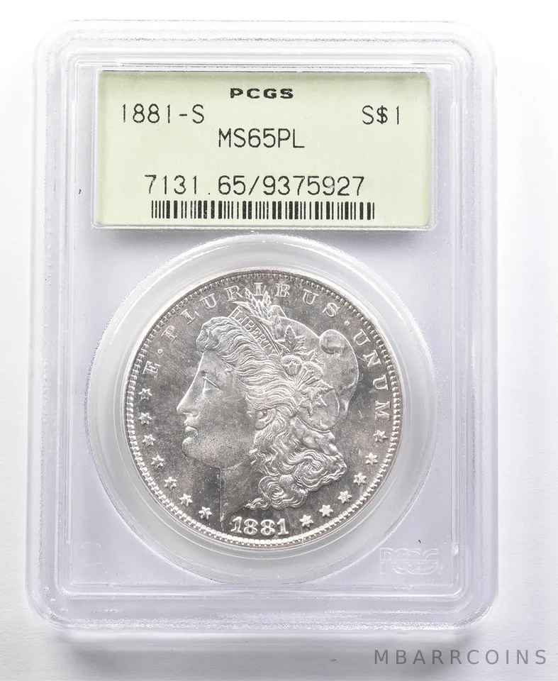 1881-S Morgan Silver Dollar MS65 PL PCGS OGH *4683