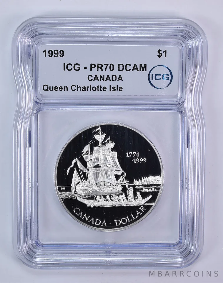 1999 Canada 1 Dollar Silver Queen Charlotte Isle PR70 DCAM ICG