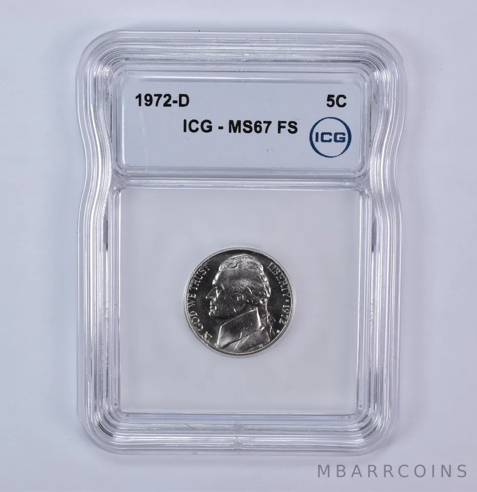 1972-D Jefferson Nickel MS67 FS ICG