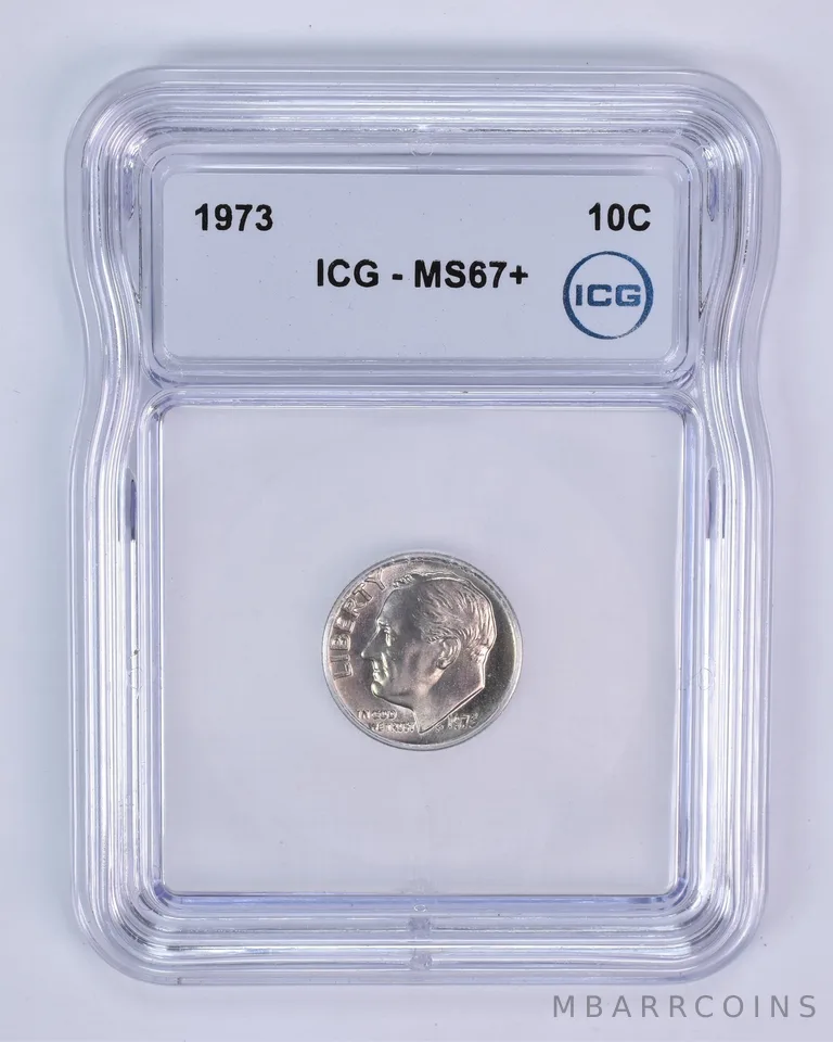 1973 Roosevelt Dime MS67+ ICG