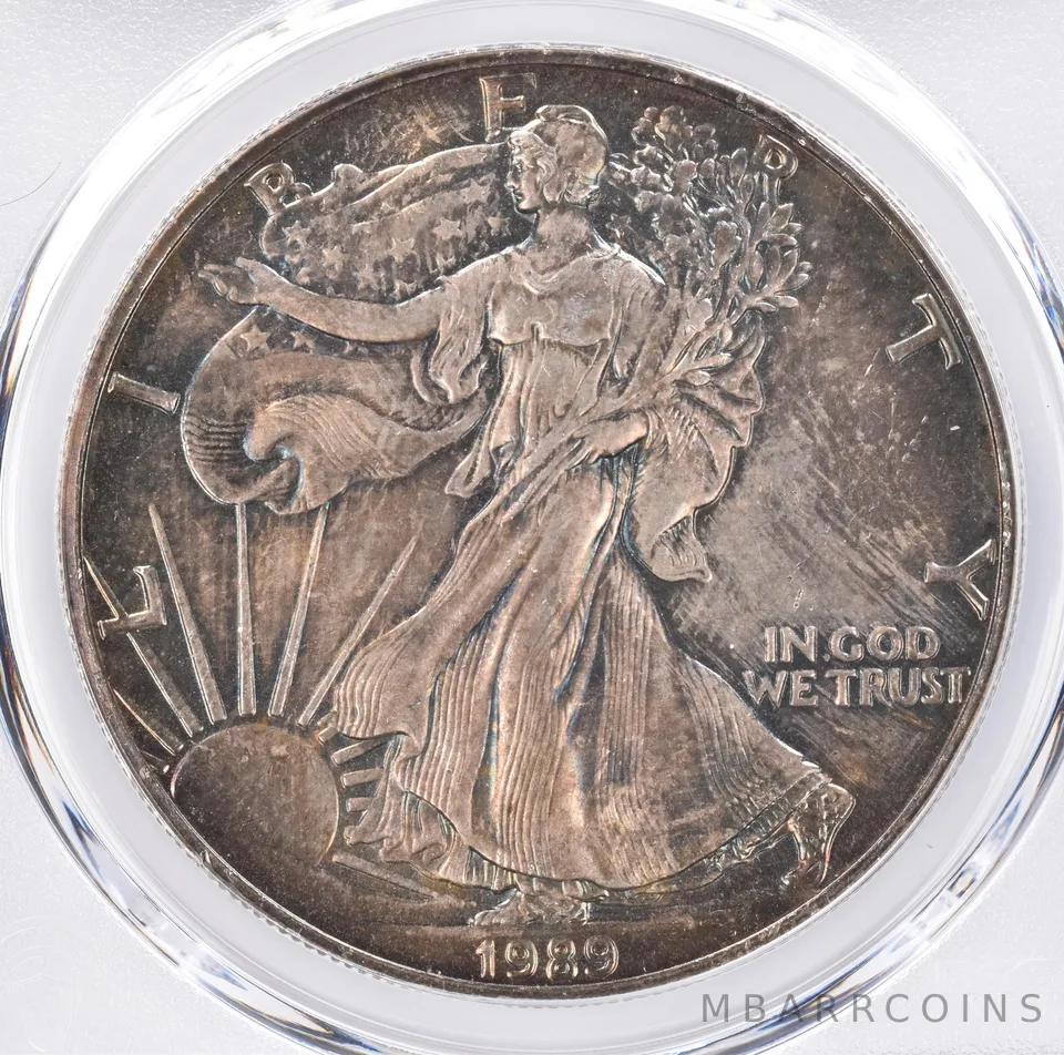 1989 American Silver Eagle MS65 PCGS Beautiful Tone *1456