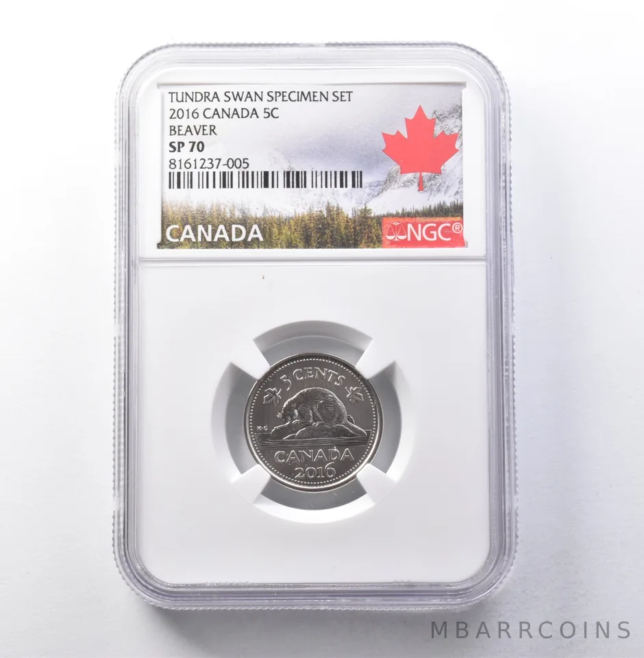 2016 Canada 5 Cents Tundra Swan Specimen Set Beaver SP70 NGC *5913
