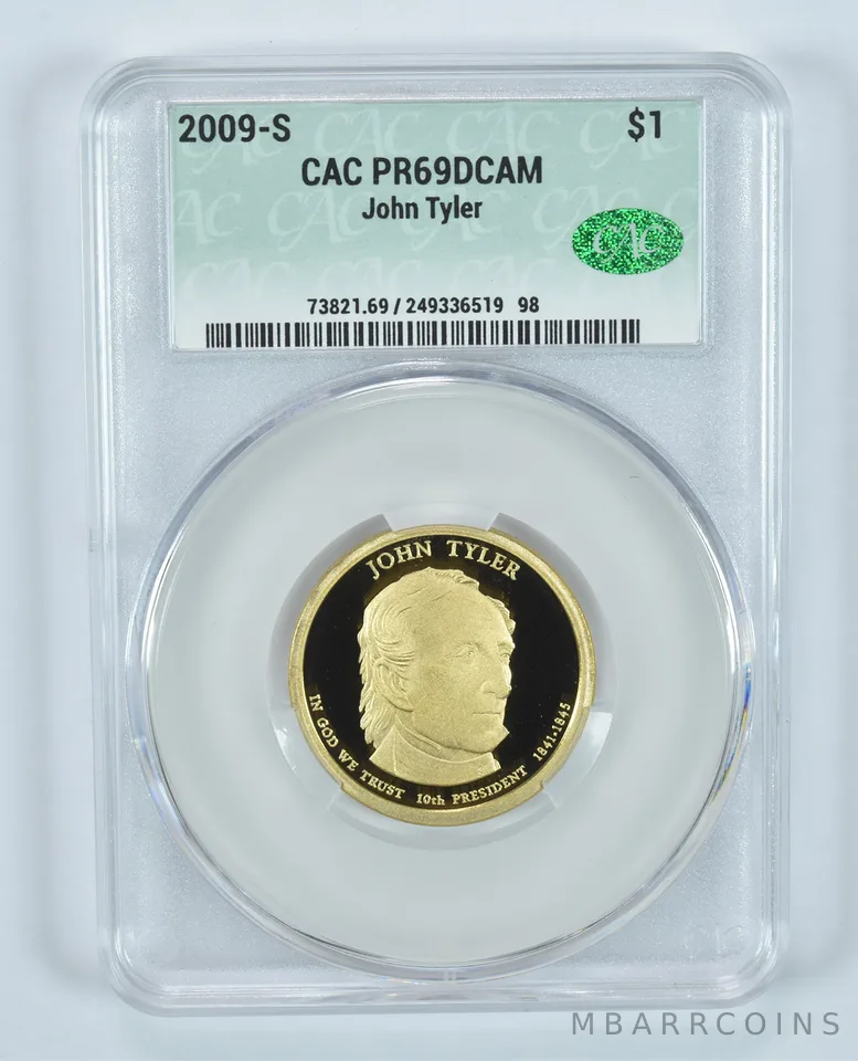 2009-S Presidential $1 John Tyler PR69 DCAM CAC CACg