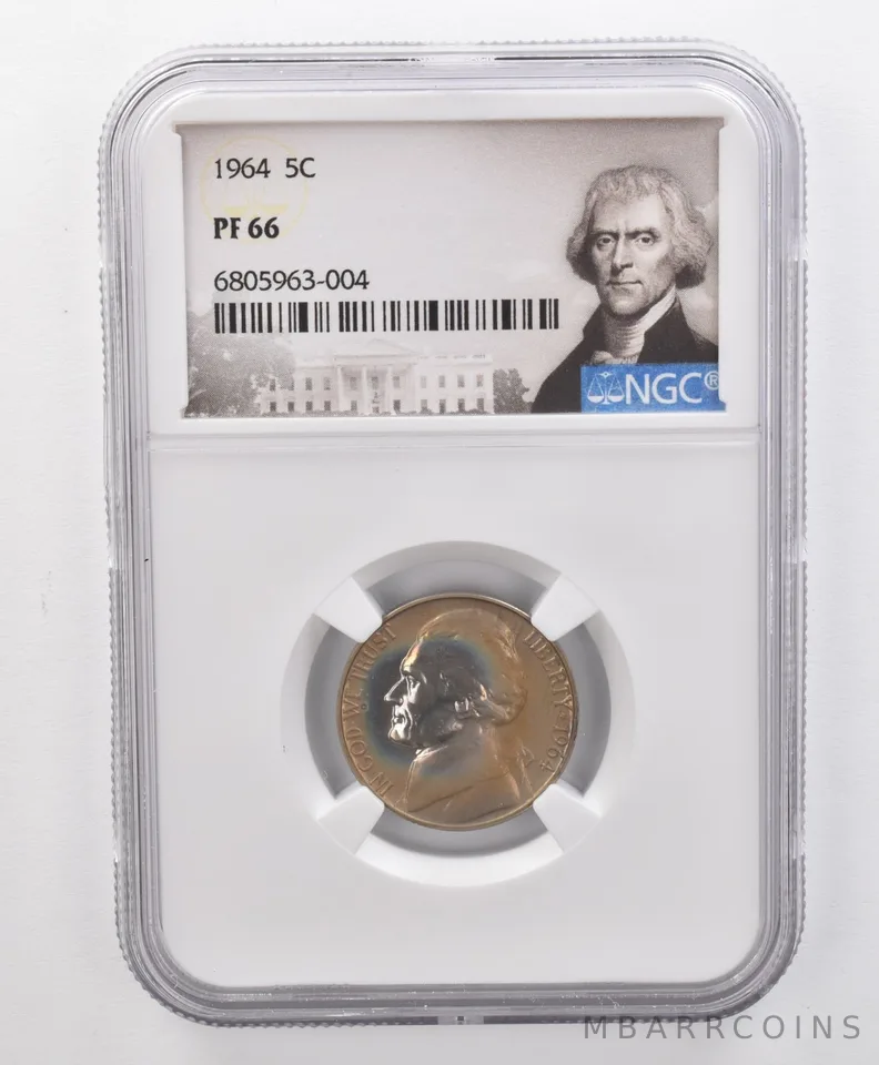 PF66 1964 Jefferson Nickel NGC Beautifully Toned *1604