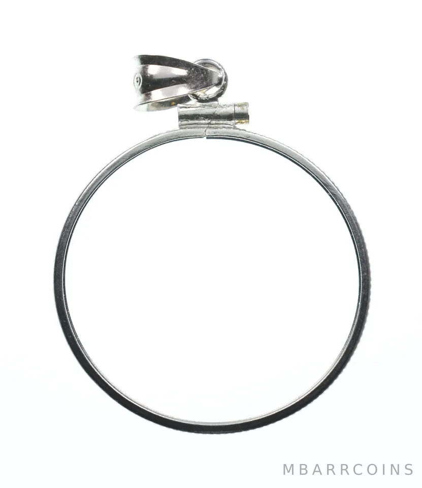 Sterling Silver 26 MM Susan B Anthony $1 Coin Bezel Pendant Frame Edge *2199