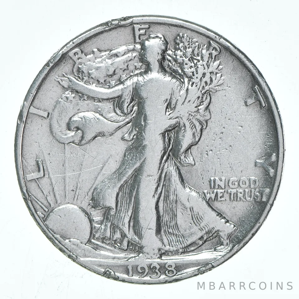 XF/AU 1938 Walking Liberty Half Dollar Polished 90% Silver