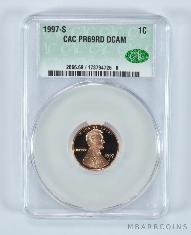 1997-S Lincoln Memorial Cent PR69 RD DCAM CAC CACg