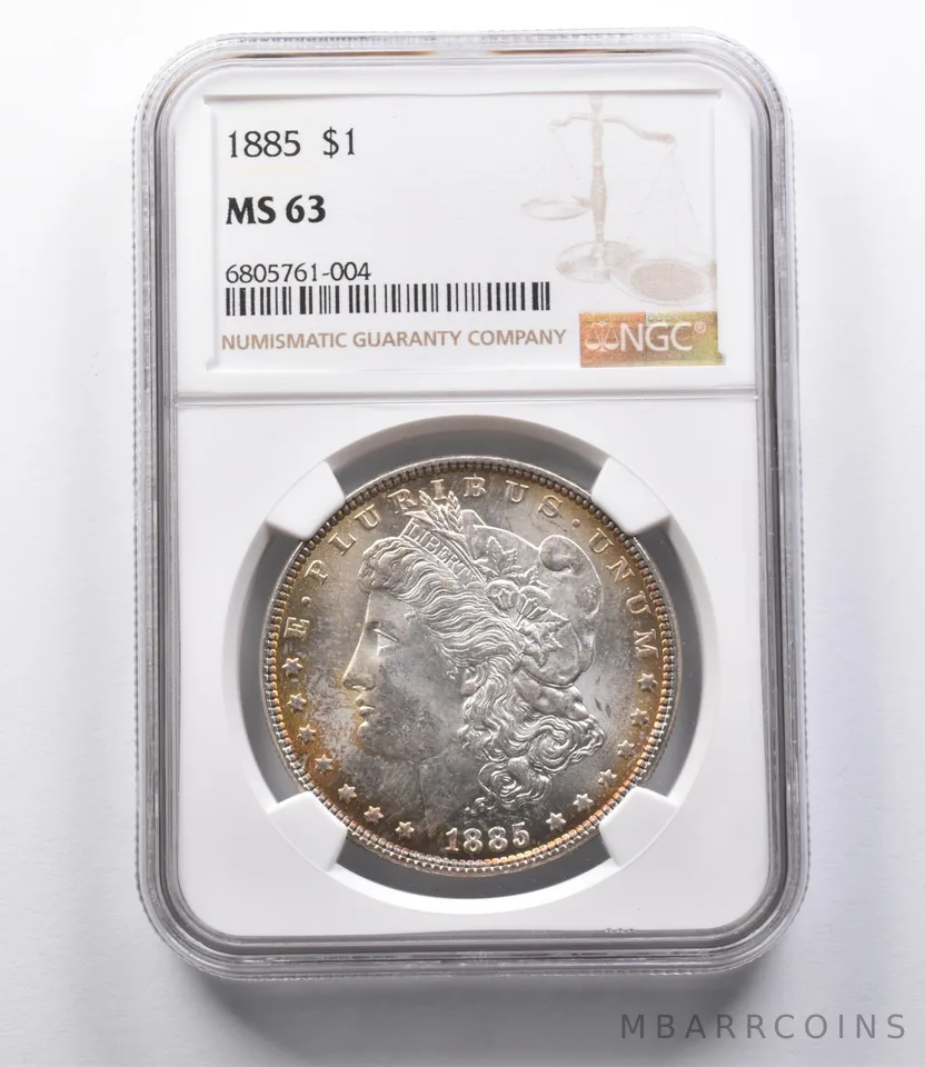 MS63 1885 Morgan Silver Dollar NGC - Fantastic Toning *2706