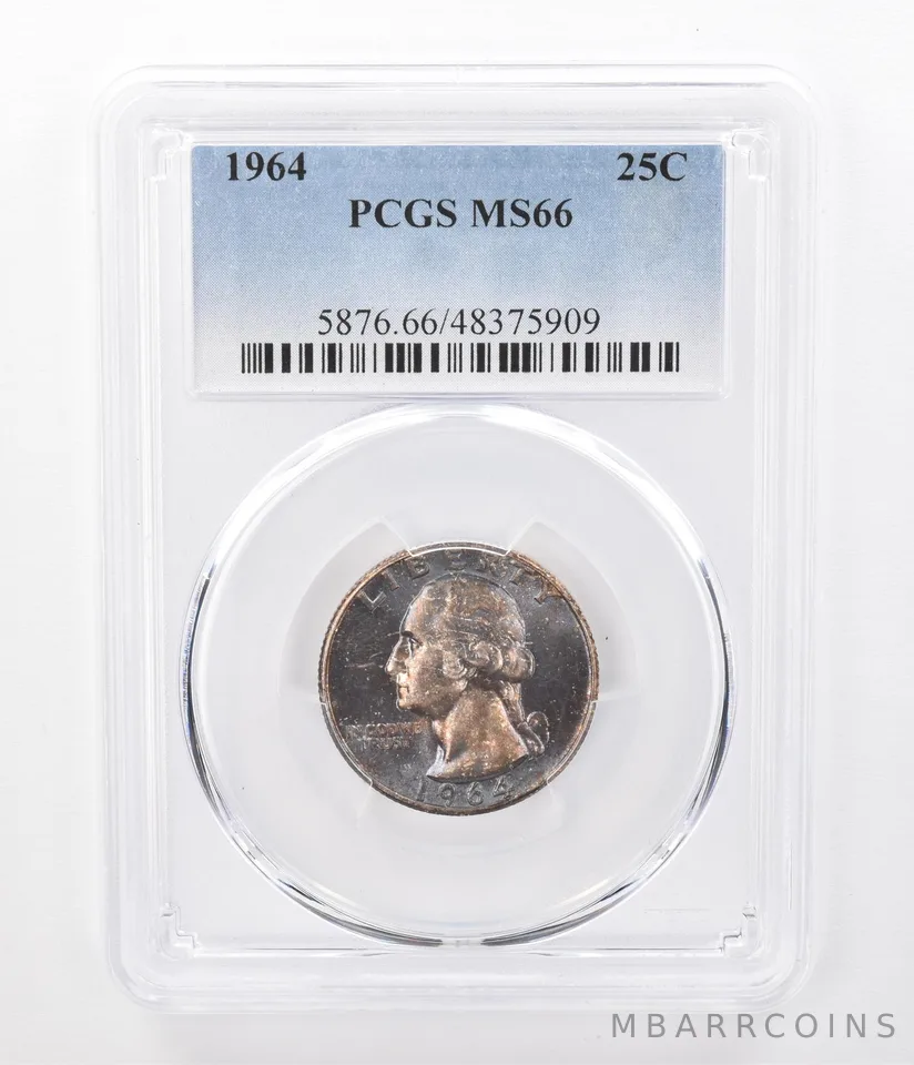 1964 Washington Quarter MS66 PCGS Beautifully Toned a7385