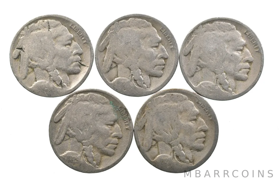 BETTER Lot Worn Date 1928-D 1929-D 1929-S 1928-S Buffalo Nickel Collection *099