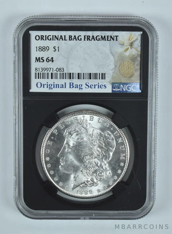 1889 Morgan Silver Dollar Original Bag Fragment MS64 NGC