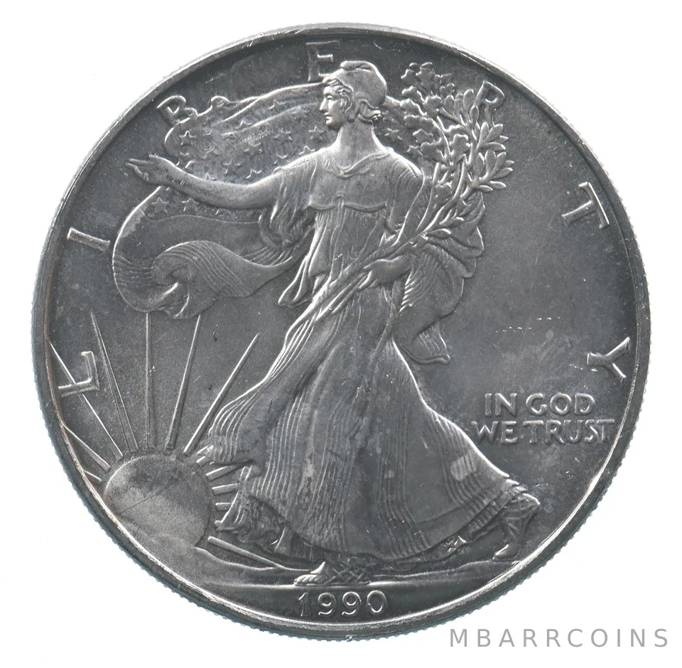 Better Date 1990 American Silver Eagle 1 Troy Oz .999 Fine Silver *625