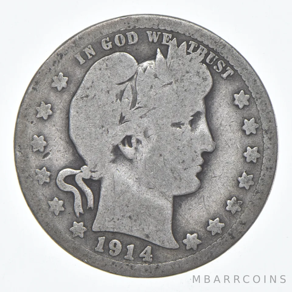 1914-S Barber Quarter Average Circ