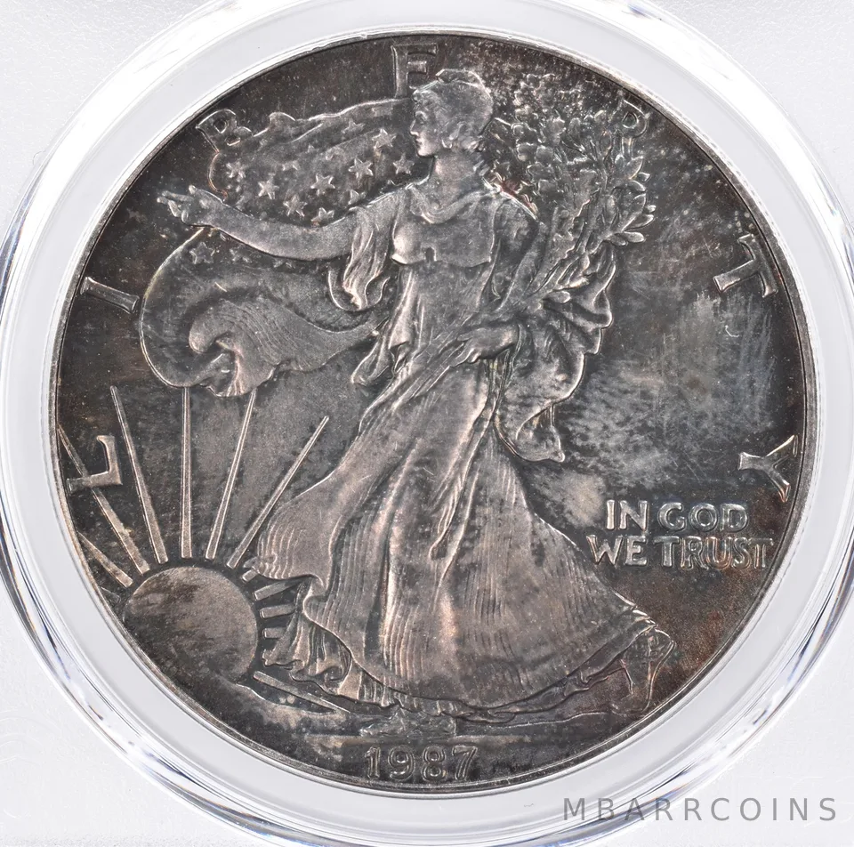 1987 American Silver Eagle MS67 PCGS Beautiful Tone *1353