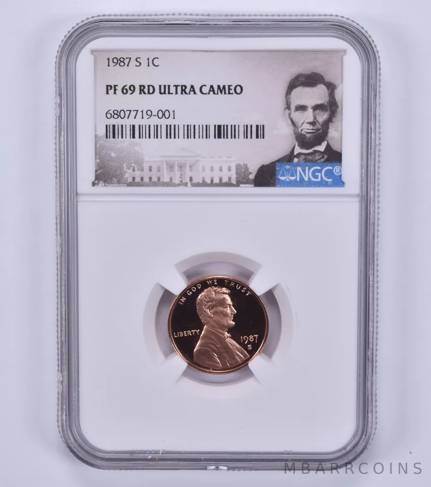 1987-S Lincoln Memorial Cent PF69 RD UCAM NGC Special Label