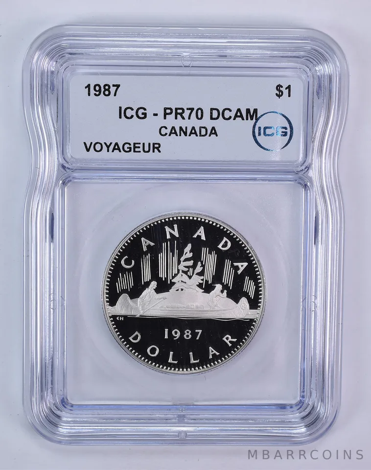 1987 Canada 1 Dollar Voyageur PR70 DCAM ICG