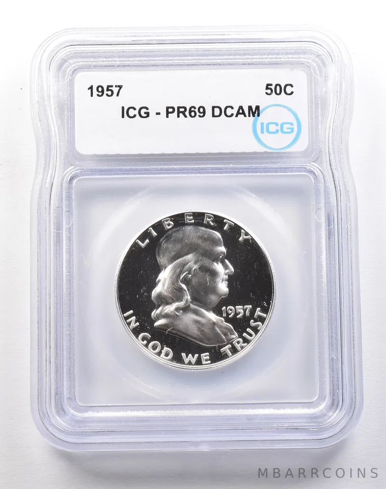1957 Franklin Half Dollar PR69 DCAM ICG a1796
