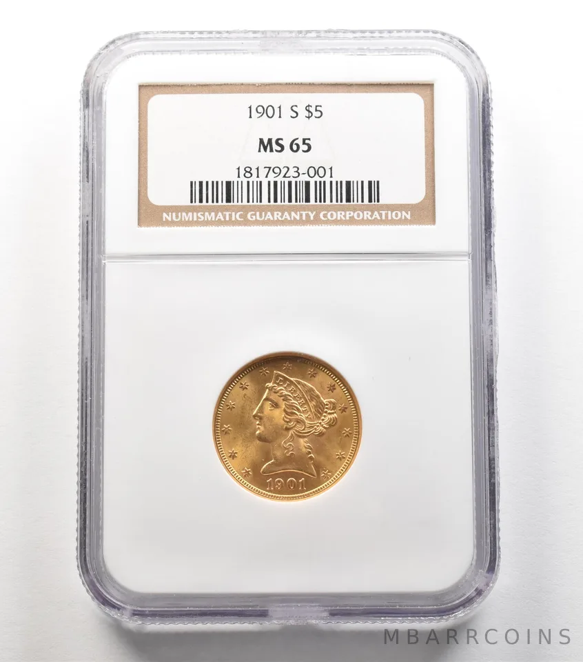 1901-S $5 Liberty Head Gold Half Eagle MS65 NGC a5632