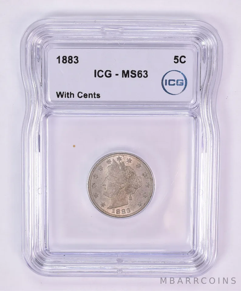 1883 Liberty V Nickel With Cents MS63 ICG Beautiful Tone *1195
