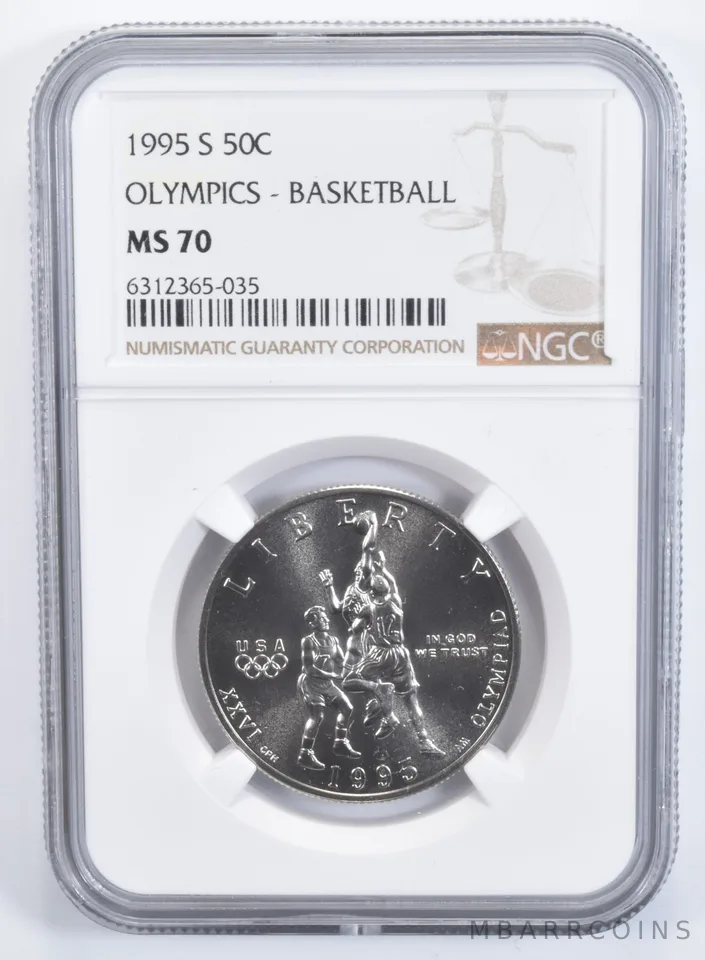 1995-S Olympic Basketball Commemorative Half Dollar MS70 NGC