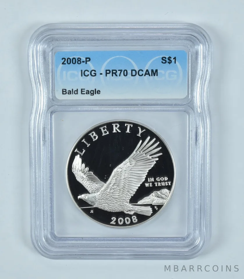 2008-P Bald Eagle Commemorative Silver Dollar PR70 DCAM ICG