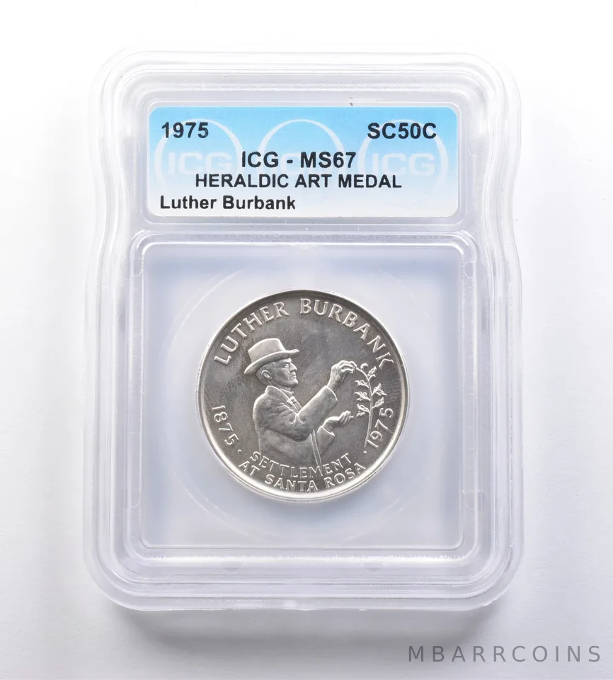 1975 So-Called Half Dollar Luther Burbank MS67 ICG *7208