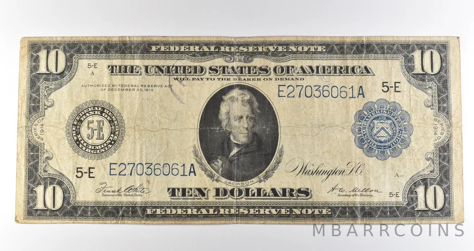1914 $10 Richmond VA FRN Large Note Blue Seal *3647