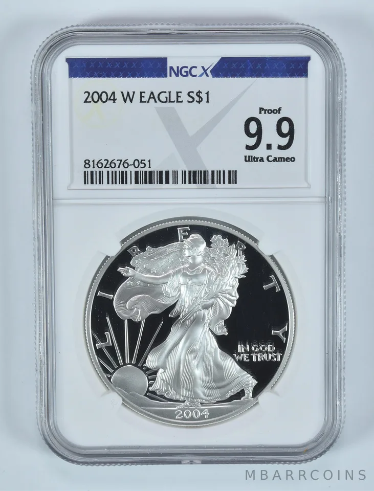 2004-W American Silver Eagle Proof 9.9 UCAM NGC X NGCX