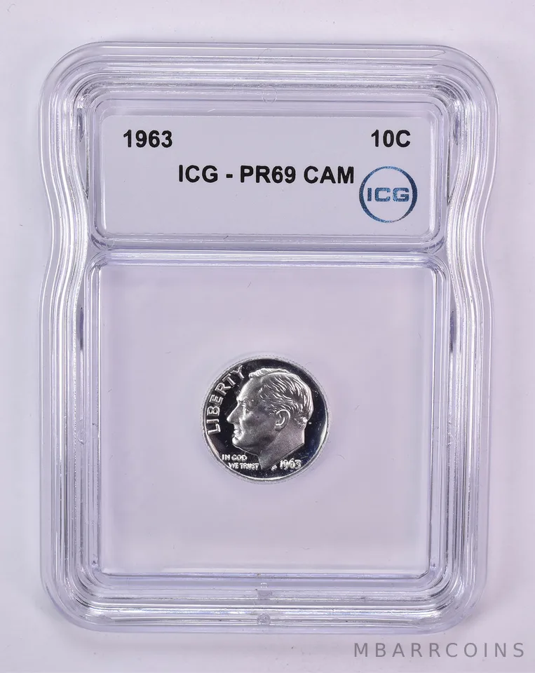 1963 Roosevelt Dime PR69 CAM ICG