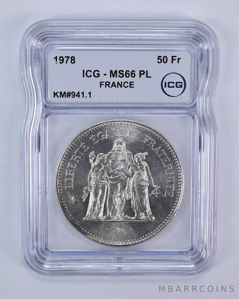 1978 France 50 Francs KM#941.1 MS66 PL ICG
