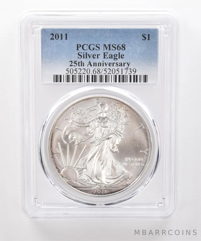 2011 American Silver Eagle MS68 PCGS Beautiful Tone *2011