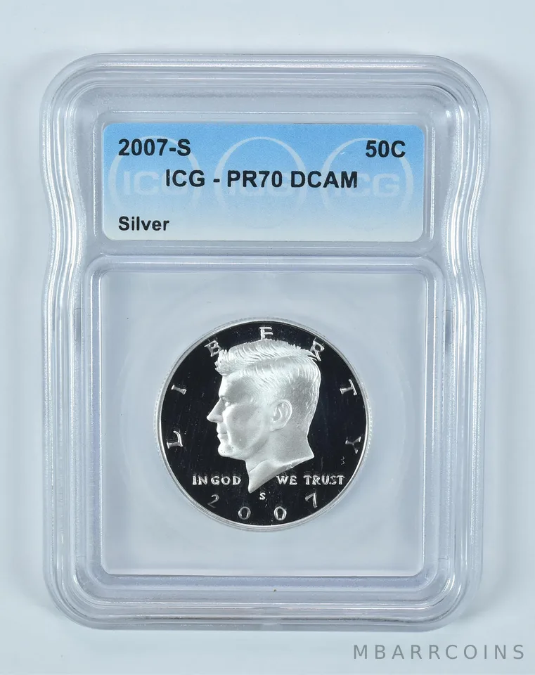 2007-S Kennedy Half Dollar Silver PR70 DCAM ICG