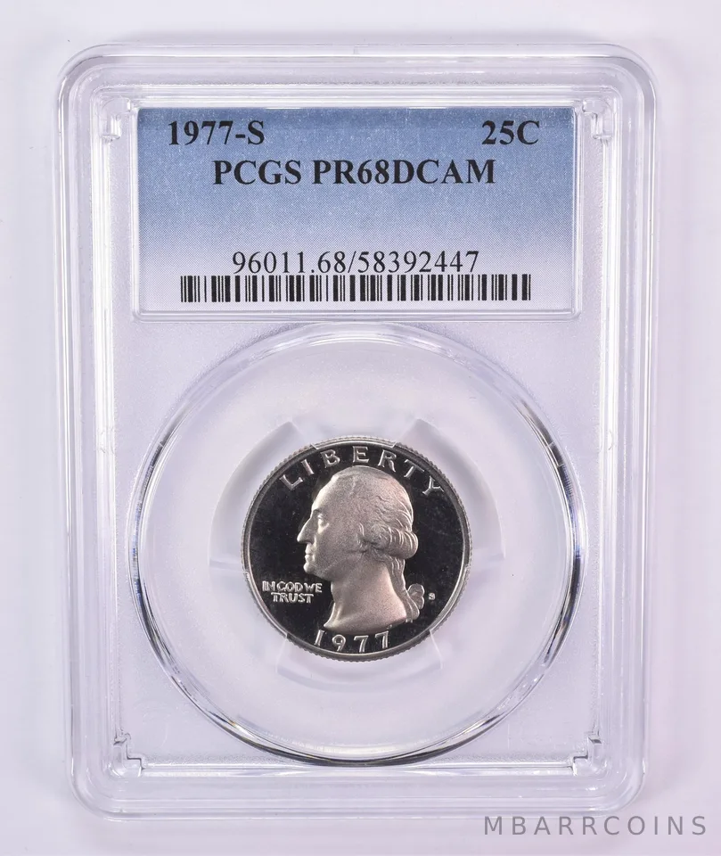 1977-S Washington Quarter PR68 DCAM PCGS Blue Label