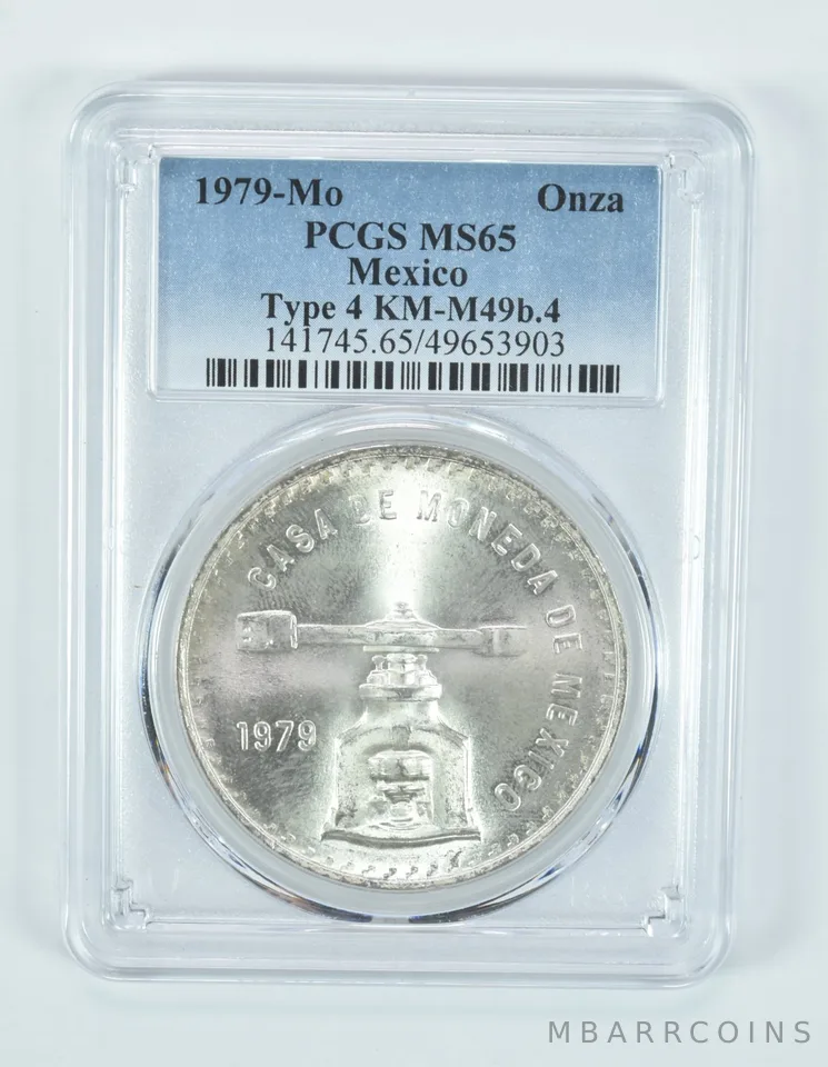 1979 Mo Mexico 1 Onza Silver MS65 PCGS Blue Label