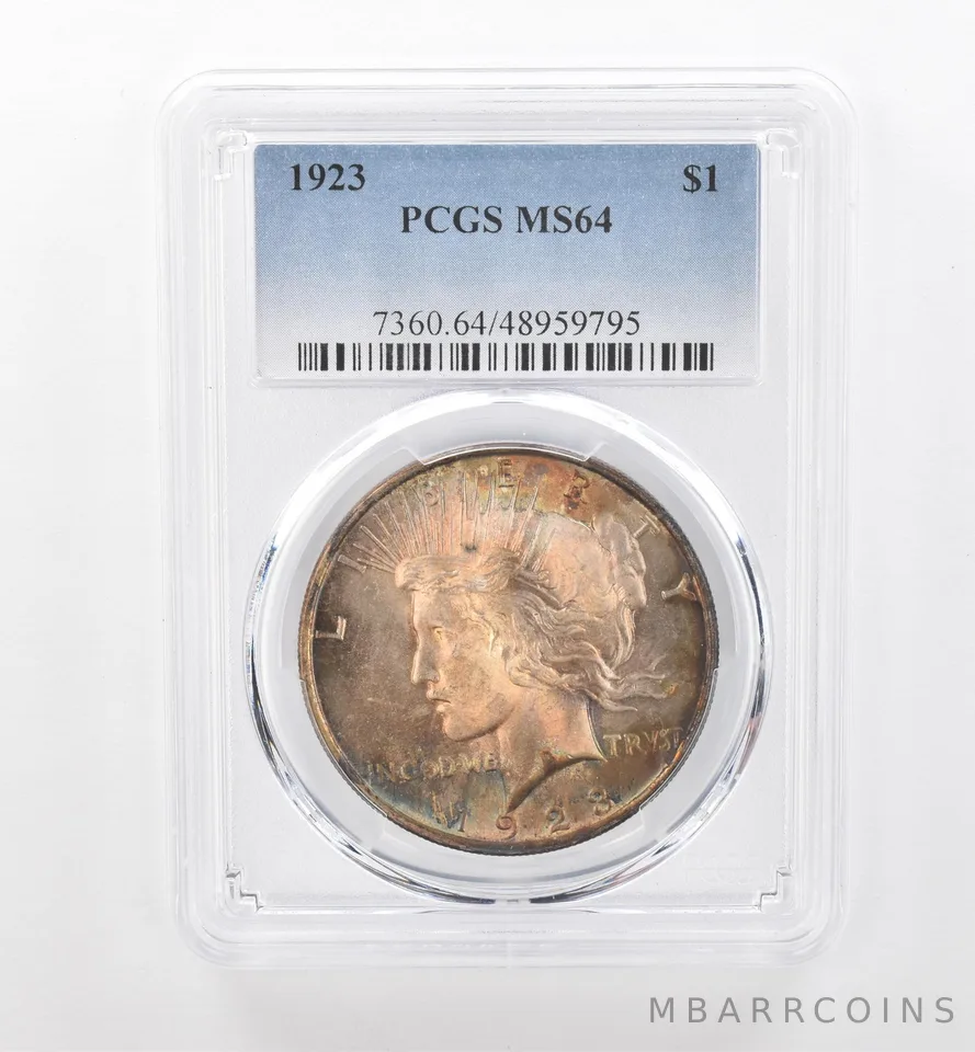 1923 Peace Silver Dollar MS64 PCGS Beautiful Tone *1942