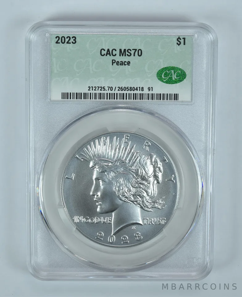 2023 Peace Silver Dollar MS70 CAC CACg