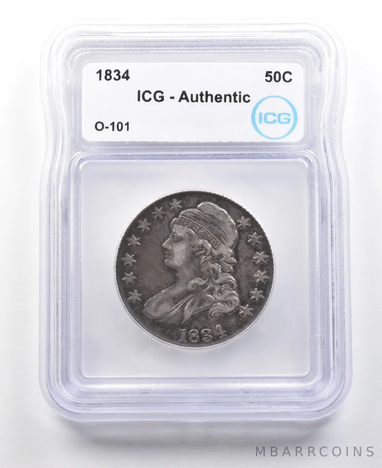 1834 Capped Bust Half Dollar O-101 Authentic ICG *3021