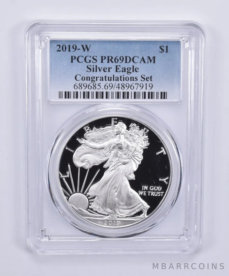 2019-W American Silver Eagle Congratulations Set PR69 DCAM PCGS Blue Label